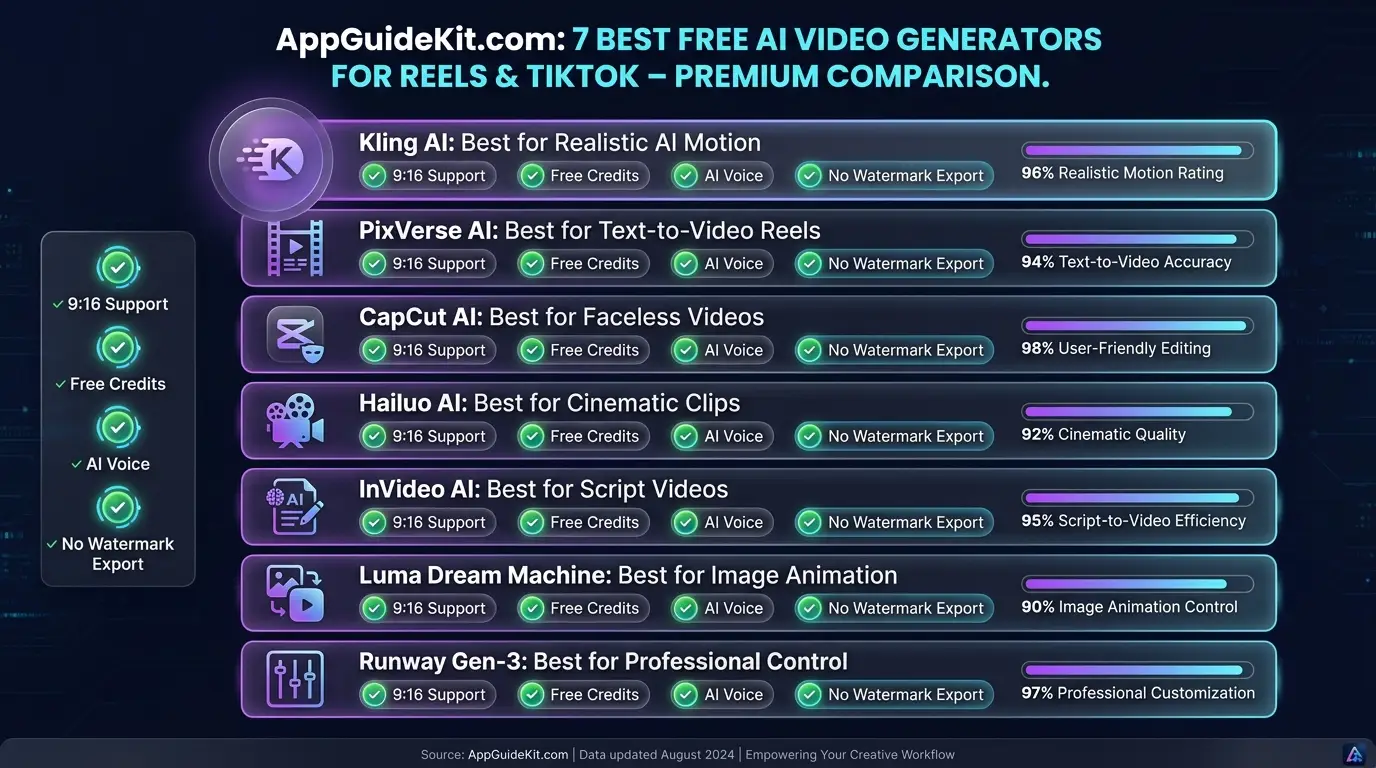 AI video generator comparison for Reels and TikTok