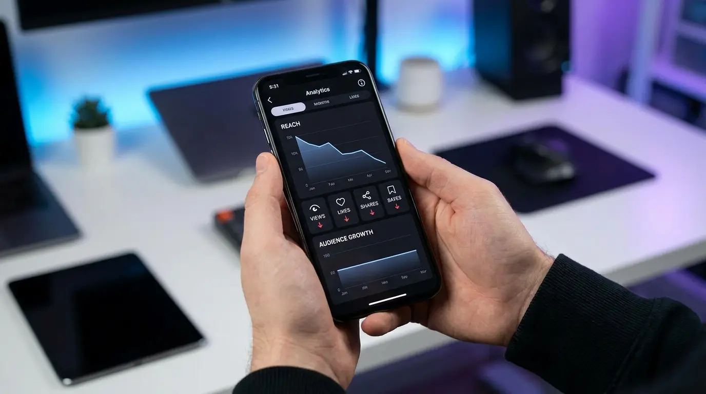 Instagram reach down analytics showing engagement problems for creators