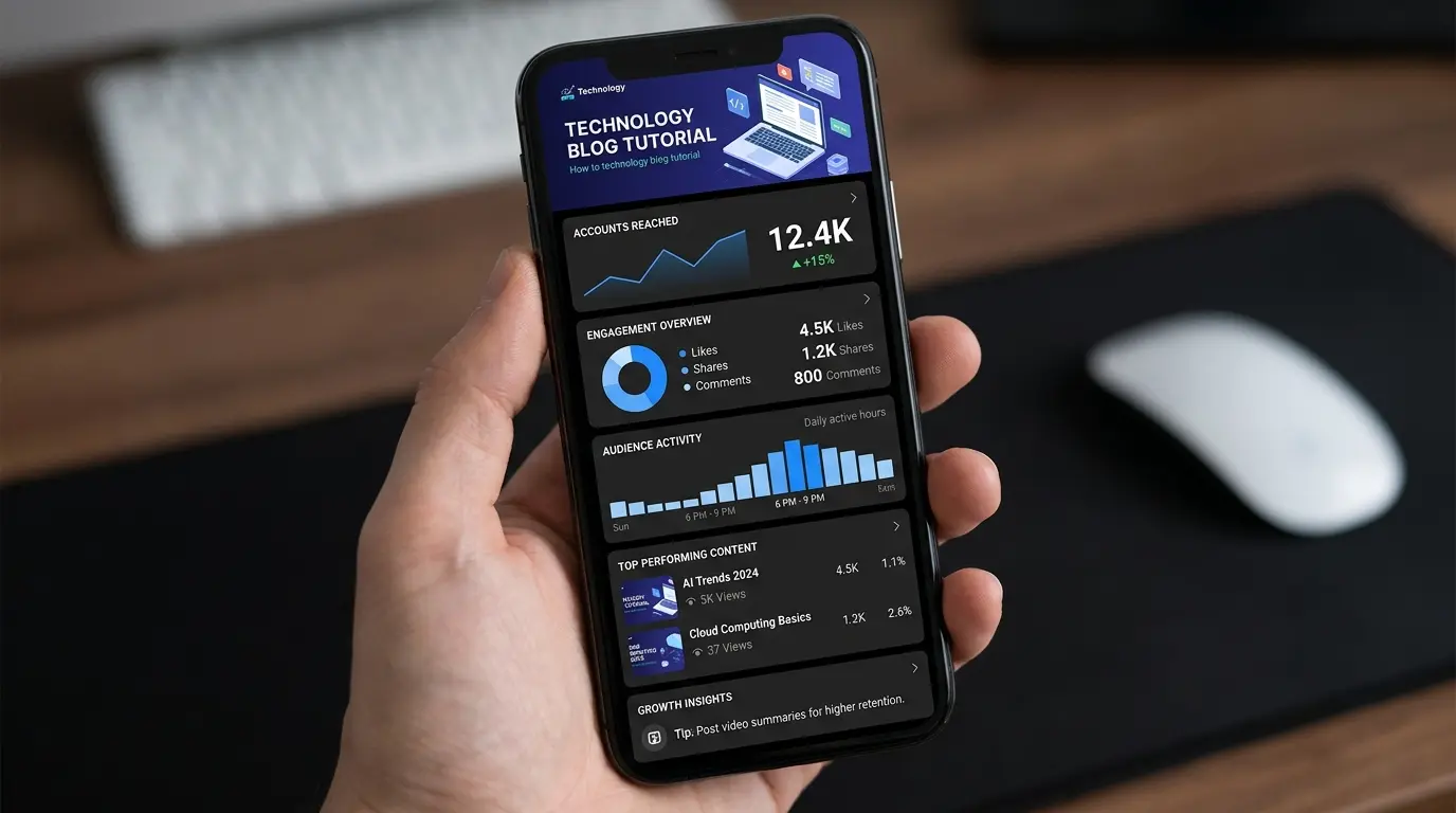 Instagram reach Insights dashboard showing accounts reached and engagement data