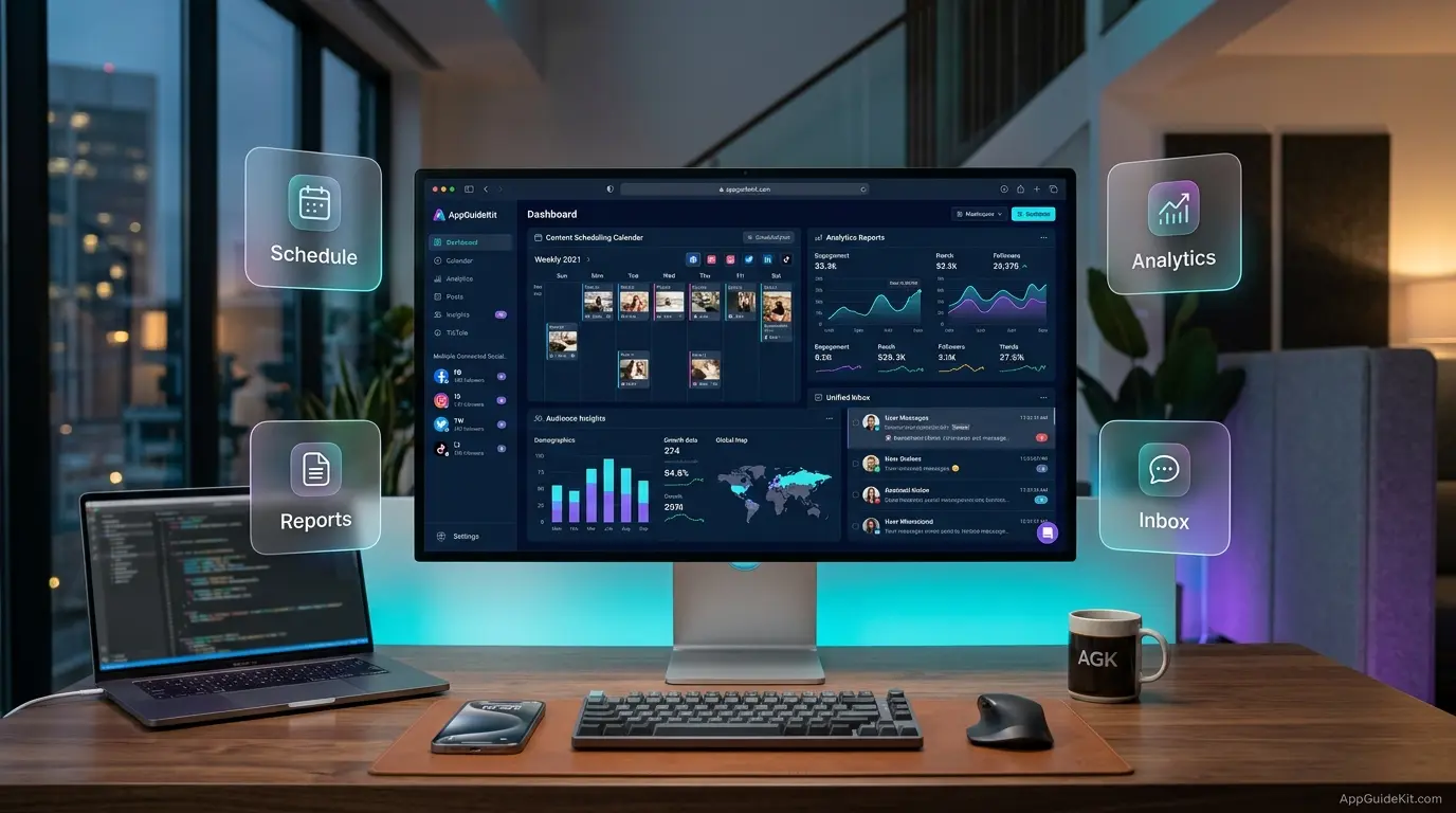 Social media management dashboard for multiple accounts